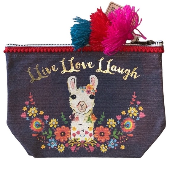 NATURAL LIFE Handbags - Nature Life LLIVE LLOVE LLAUGH Llama pouch